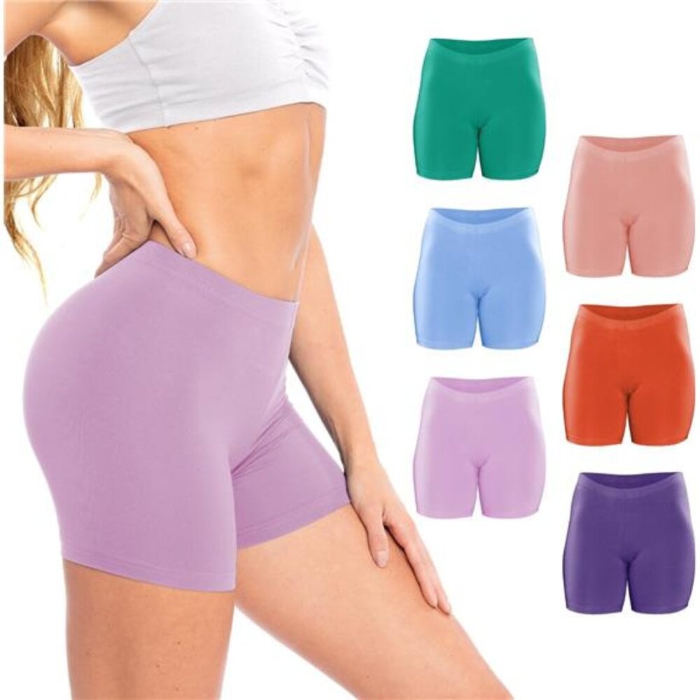 Womens 6 Pack Ultra Soft Mini -Bike Short | Workout Trunk Spandex